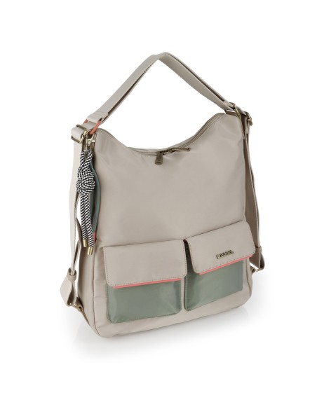 Bolso Mochila Paseo Mujer Gabol Nayade Beige Mochilas Muj...