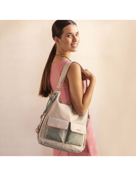 Bolso Mochila Paseo Mujer Gabol Nayade Beige Mochilas Muj...