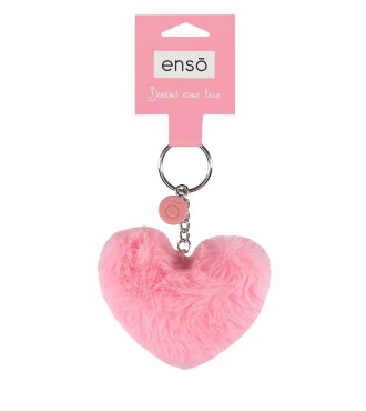 9740222 LLAVERO POMPÓN CORAZON ROSA