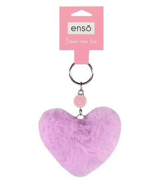 9740223 LLAVERO POMPÓN CORAZON LILA