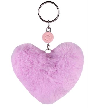 9740223 LLAVERO POMPÓN CORAZON LILA 2