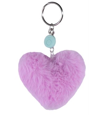 9740224 LLAVERO POMPÓN CORAZON ROSA/LILA 2