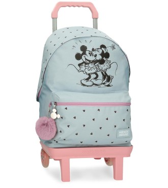 37923T1 MOCHILA ADAP. 44CM. C/CARRO MICKEY Y MINNIE KISSES