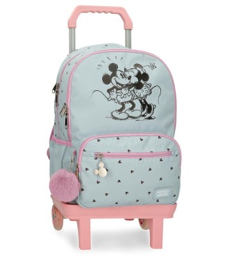 37927T1 MOCHILA ADAP.44CM.C/CARRO MICKEY Y MINNIE KISSES