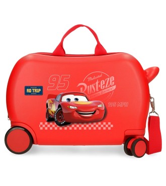 2021041 MALETA INF.ABS 4R.(2 MULTI.) 45CM. CARS TRIP ROJO
