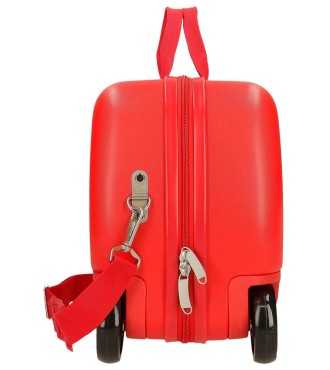 2021041 MALETA INF.ABS 4R.(2 MULTI.) 45CM. CARS TRIP ROJO 2