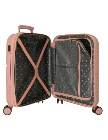 7688624 TROLLEY ABS 55CM.C/EXP. 4R. PJL HIGHLIGHT ROSA CLARO