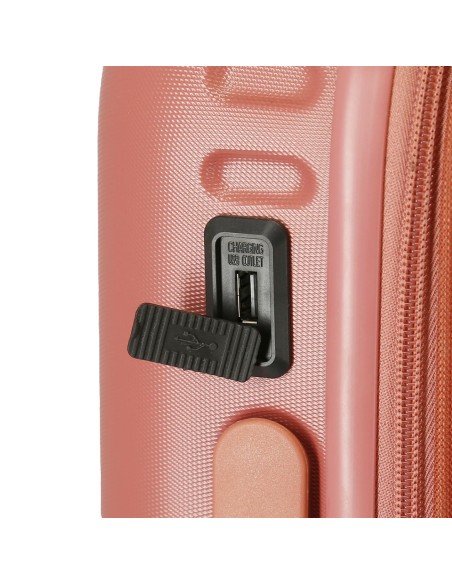 7688626 TROLLEY ABS 55CM.C/EXP. 4R. PJL HIGHLIGHT TERRACOTA