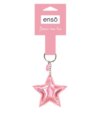 9170228 LLAVERO ESTRELLA ROSA METALIZADO