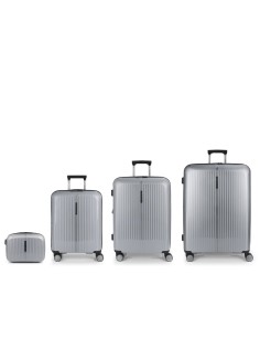 Set 3 Maletas C22-M-L + Neceser Gabol Brooklyn Plata Jueg...