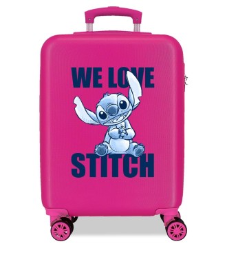 3651122 TROLLEY ABS 55CM.4R. STITCH WE LOVE FUCSIA