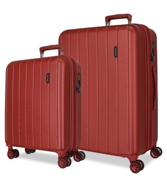 5318966 SET/2 TROLLEY  ABS 55-65CM.4R.C/EXP.WOOD ROJO