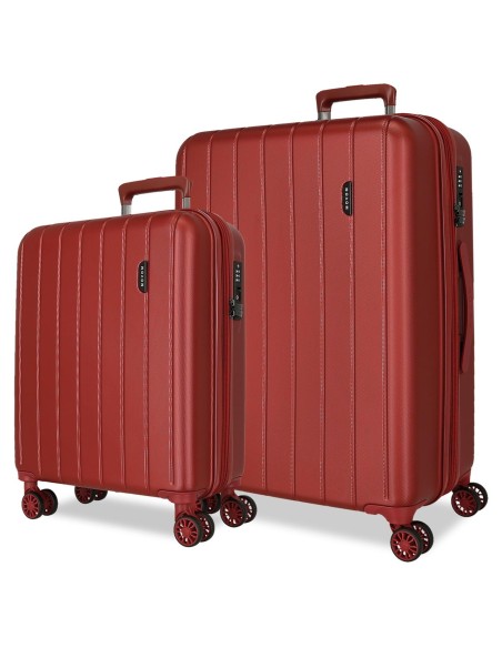 5318966 SET/2 TROLLEY  ABS 55-65CM.4R.C/EXP.WOOD ROJO