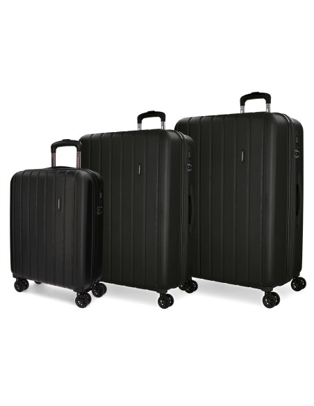 5319461 SET/3 TROLLEY  ABS 55-65-75CM. 4R.WOOD NEGRO 5319461 SET/3 TROLLEY  ABS 55-65-75CM. 4R.WOOD NEGRO