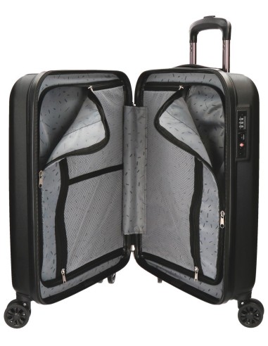 5319461 SET/3 TROLLEY  ABS 55-65-75CM. 4R.WOOD NEGRO