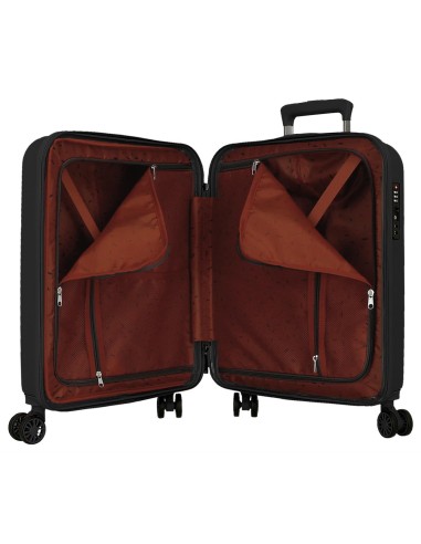 5319461 SET/3 TROLLEY  ABS 55-65-75CM. 4R.WOOD NEGRO