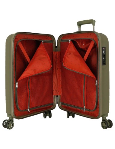 531916A TROLLEY ABS 55CM.4R.WOOD CAQUI