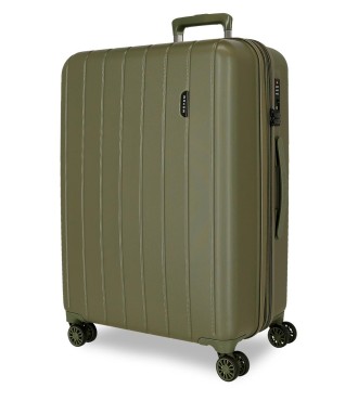 531926A TROLLEY ABS 65CM. C/EXP. 4R.WOOD CAQUI