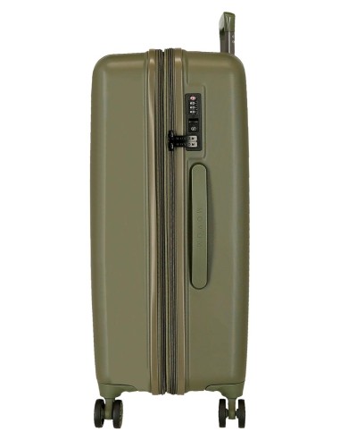 531926A TROLLEY ABS 65CM. C/EXP. 4R.WOOD CAQUI