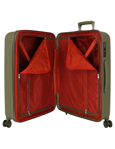 531926A TROLLEY ABS 65CM. C/EXP. 4R.WOOD CAQUI