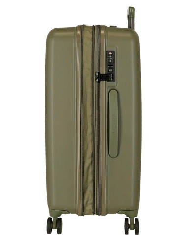 531926A TROLLEY ABS 65CM. C/EXP. 4R.WOOD CAQUI