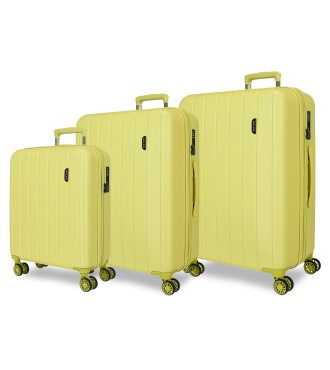 531846B SET/3 TROLLEY ABS 55-65-75CM. C/EXP 4R.WOOD AMARILLO