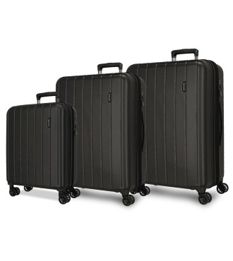 5318461 SET 3/TROLLEY ABS 55-65-75CM. C/EXP 4R.WOOD NEGRO