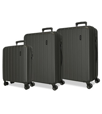 5318462 SET 3/TROLLEY ABS 55-65-75CM. C/EXP 4R.WOOD ANTRACIT