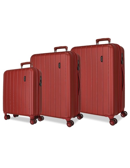 5318466 SET 3/TROLLEY ABS 55-65-75CM. C/EXP 4R.WOOD ROJO