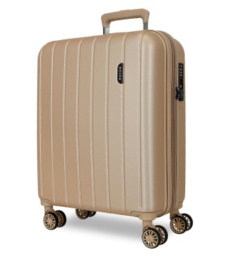5318665 TROLLEY ABS 55CM.4R.C/EXP.WOOD CHAMPAGNE