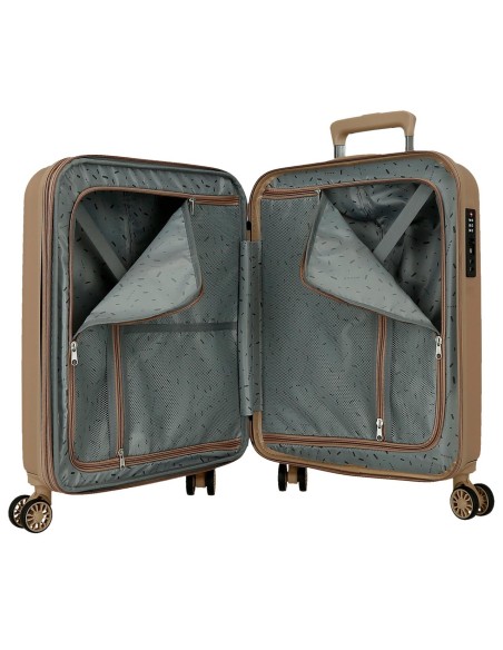 5318665 TROLLEY ABS 55CM.4R.C/EXP.WOOD CHAMPAGNE