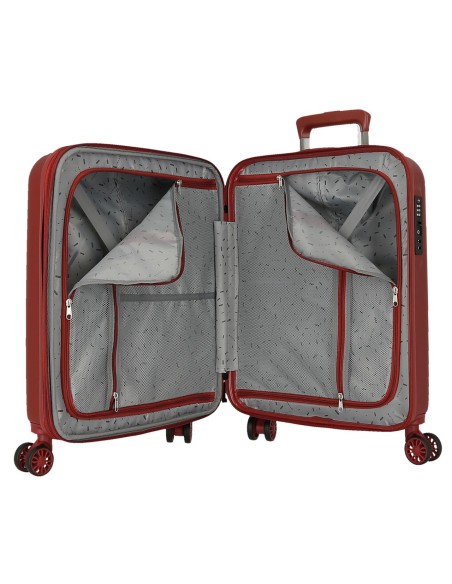 5318666 TROLLEY ABS 55CM.4R.C/EXP.WOOD ROJO