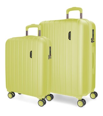 531896B SET/2 TROLLEY  ABS 55-70CM.4R.C/EXP.WOOD AMARILLO