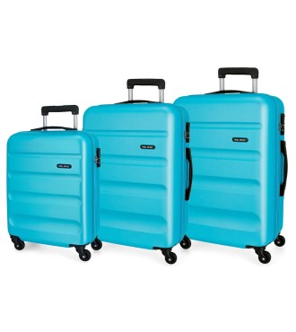 584946A SET/3 TROLLEY ABS 55-65-75CM.4R. ROLL ROAD FLEX AZUL