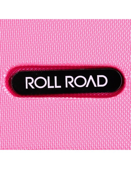 584866G TROLLEY ABS 55CM.4R.C/EXP. ROLL ROAD FLEX ROSA