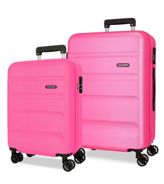 584956G SET/2 TROLLEY ABS 55-65-CM.4R. ROLL ROAD FLEX ROSA