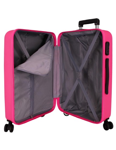 584956G SET/2 TROLLEY ABS 55-65-CM.4R. ROLL ROAD FLEX ROSA