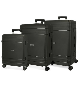5189421 SET/3 TROLLEY  PP 55-66-75CM.4R.MOVOM DIMENSION NEGR
