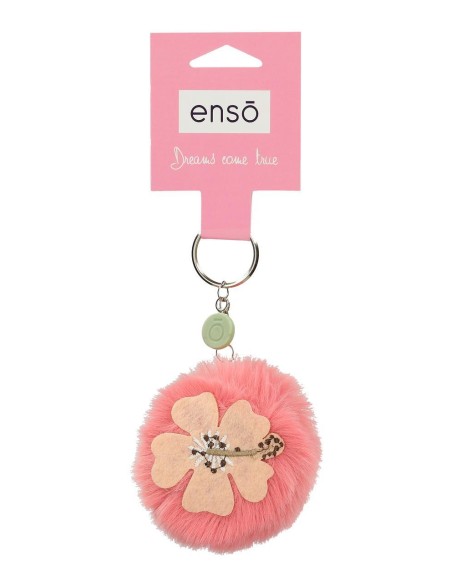 96102A5 LLAVERO POMPÓN ROSA FLOR 96102A5 LLAVERO POMPÓN ROSA FLOR