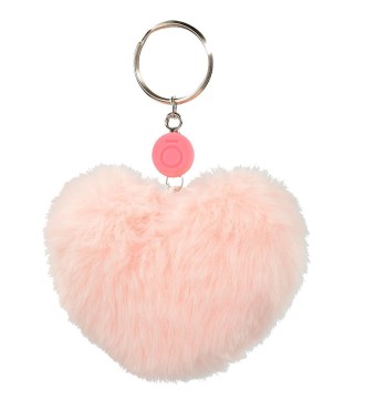 96102A6 LLAVERO POMPÓN CORAZON ROSA 2