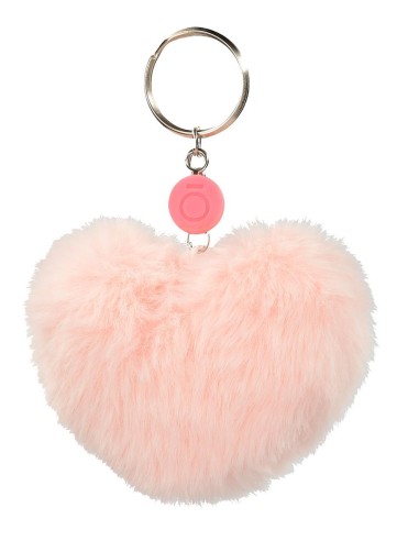 96102A6 LLAVERO POMPÓN CORAZON ROSA