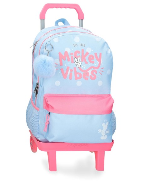 31325T1 MOCHILA ADAP.44CM. 2C. C/CARRO MICKEY VIBES
