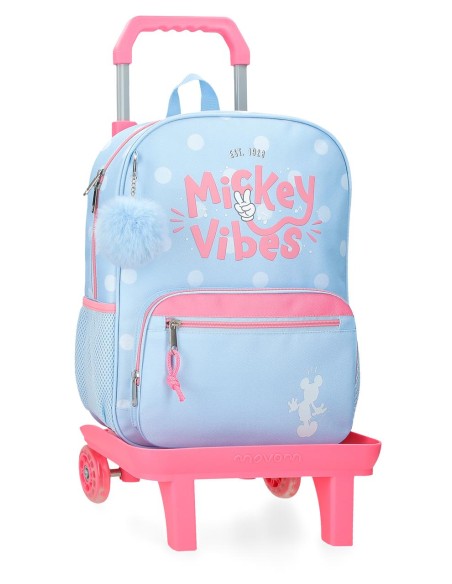 31326T1 MOCHILA ADAP. 38CM. C/CARRO MICKEY VIBES