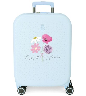 9779121 TROLLEY ABS 55CM.4R.ENSO FULL OF FLOWERS TURQUESA
