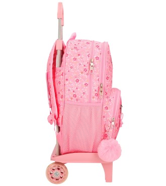 67122T3 MOCHILA ADAP. 40CM. 2C. C/CARRO PJL ALENKA ROSA 2