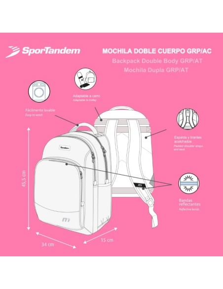 Mochila Doble Cuerpo Grp Ac Tandem Queen Mochilas Escolar...