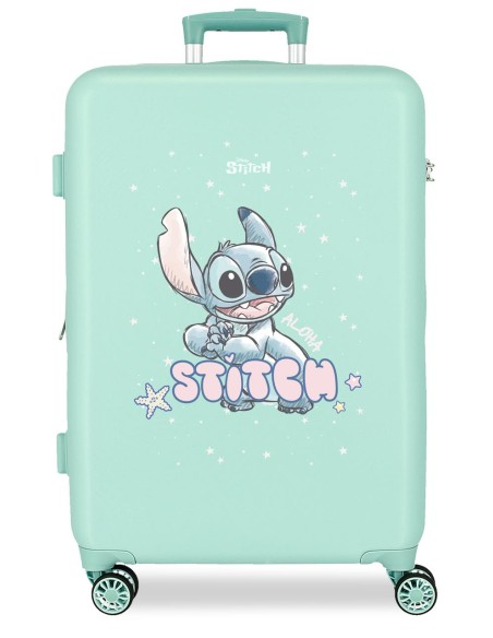 3161241 TROLLEY ABS 65CM.C/EXP. 4R. LOVELY STITCH TURQUESA