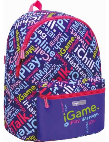 Mochila Escolar iStyle Multicolor Purple