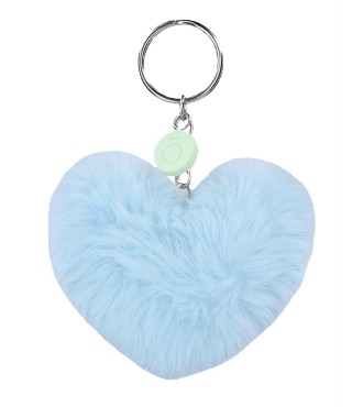 97402A3 LLAVERO POMPÓN CORAZON AZUL 2