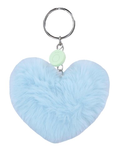 97402A3 LLAVERO POMPÓN CORAZON AZUL